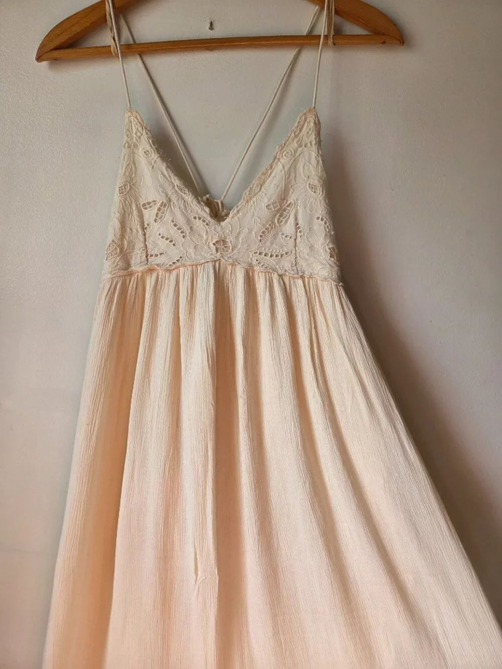 Euc Designer Rapsodia Cream Broderie Anglaise Romantic Maxi Dress Size Xs/S — image 2 of 8